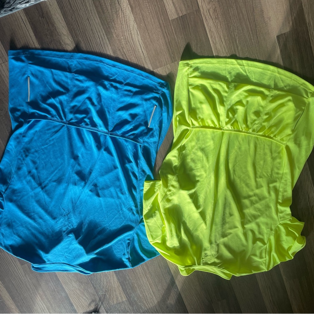 Cycling Yellow and Blue Zip-Up Shirts - Picture 3 of 3